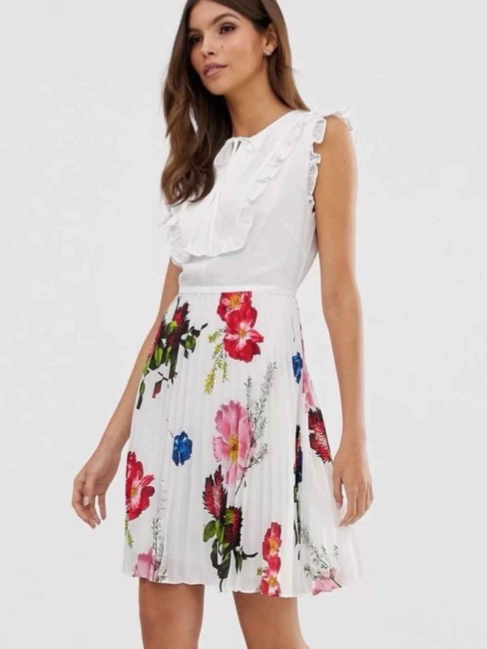 TED BAKER ROMMANNA
SUNDAE TIE NECK PLEATED DRESS SZ 2